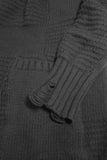 Nude:MM 3GG Rough & Basic Switching Knit Hi-Neck Long Cardigan