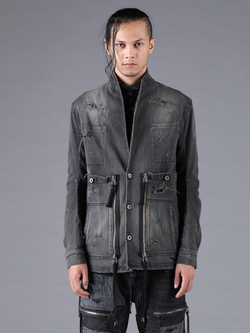 D.Hygen Damage Repair Stretch Denim Tailored Shirt Jacket