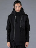 Dhygen Wool Untwisted Yarn Backed Double Breasted Hooded Jacket