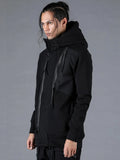 Dhygen Wool Untwisted Yarn Backed Double Breasted Hooded Jacket