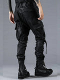 Dhygen Product Coating Jersey-like Denim Cargo Jogger Pants