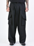 La Haine Inside Us Stretch Over Cargo Fluid Black Trousers