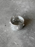 M.A+ Thick Silver Stitched Multiple Cross Ring