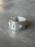 M.A+ Thick Silver Stitched Multiple Cross Ring