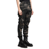 Julius Disarray Bleached Denim Cargo Pants