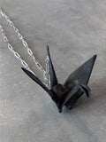 Taichi Murakami Origami Black Tsuru Necklace W/S925 Chain