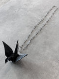 Taichi Murakami Origami Black Tsuru Necklace W/S925 Chain