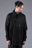 D.Hygen Untwisted Yarn Fleece Coating Double Zip high Neck Jacket