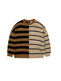 Ajo Stripe Mixed Knit Sweater [CAMEL]