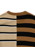 Ajo Stripe Mixed Knit Sweater [CAMEL]