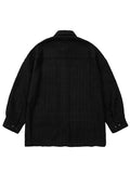 Ajo Tweed Oversized Shirt [BLACK]