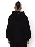 Ajo Twisted Cable Knit Hoodie [BLACK]