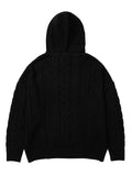 Ajo Twisted Cable Knit Hoodie [BLACK]