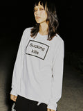 Ajo Warning Long Sleeves T-Shirt [WHITE]