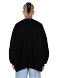 Ajo Clam Patterned Mohair Cardigan [BLACK]