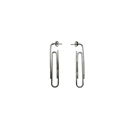 Gogo Philip Paper Clip Earring Black