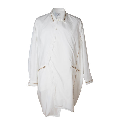 Ilmol Asymmetric Long Shirt Jacket White