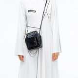 Seokwoon Yoon Black Croc Mini Square Pocket Bag