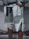 TBN Mixed Fabrics Shorts With Side Zipper