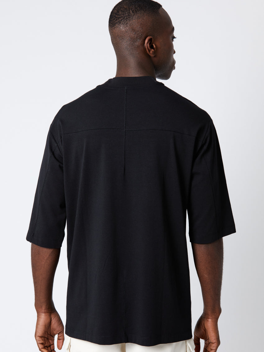 Thom Krom Three Quarter Sleeved Back Stitch Oversized T Shirt Sects Shop 5683