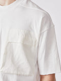 Throm krom White Ribbed Big Pocket T-shirt