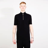 Thom Krom Front Zip T-shirt Black