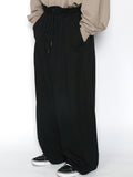 Ajo Oversized Cotton Nylon Pants Black