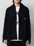 Anrealage Reverse Weave ZipHooded Sweatshirt Black