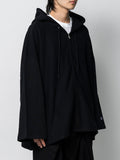 Anrealage 150% Reverse Weave Zip Hooded Sweatshirt Black